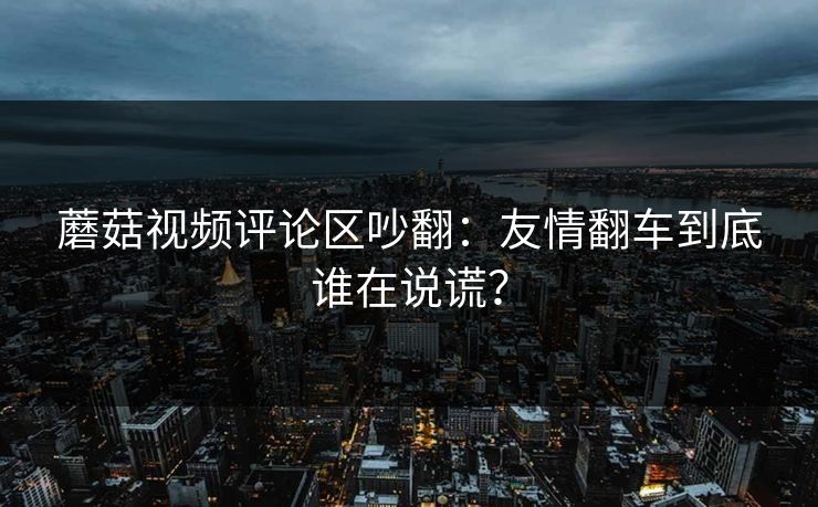 蘑菇视频评论区吵翻：友情翻车到底谁在说谎？